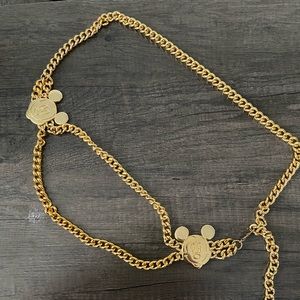 Vintage Mickey Mouse Disney Chain Gold Belt Retro